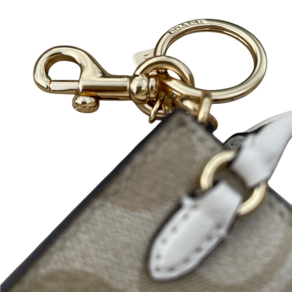 Coach Mini Tote Keychain in Tan and White NEW WITHOUT TAGS. - Picture 10 of 11